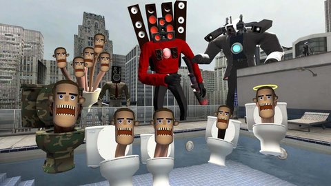 马桶人大战监控人